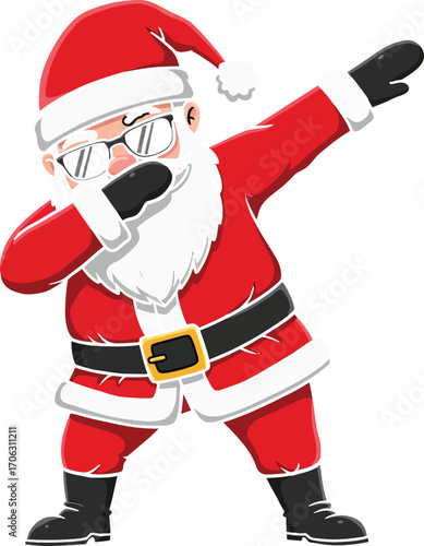 Santa claus dabbing isolated on white background, a fun and modern twist