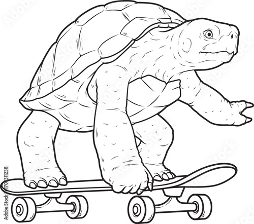 Turtle Skater Skateboard Animal Vector Graphic Art Ilustration