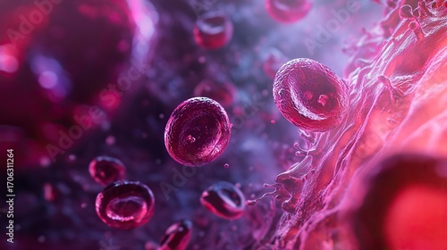 3d medical background with close up of virus cells 