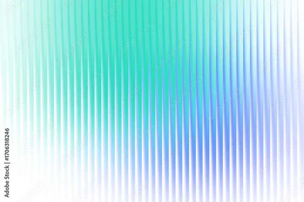 Fototapeta premium An abstract background featuring vertical stripes in a gradient of teal, blue, and white. The stripes create a textured effect