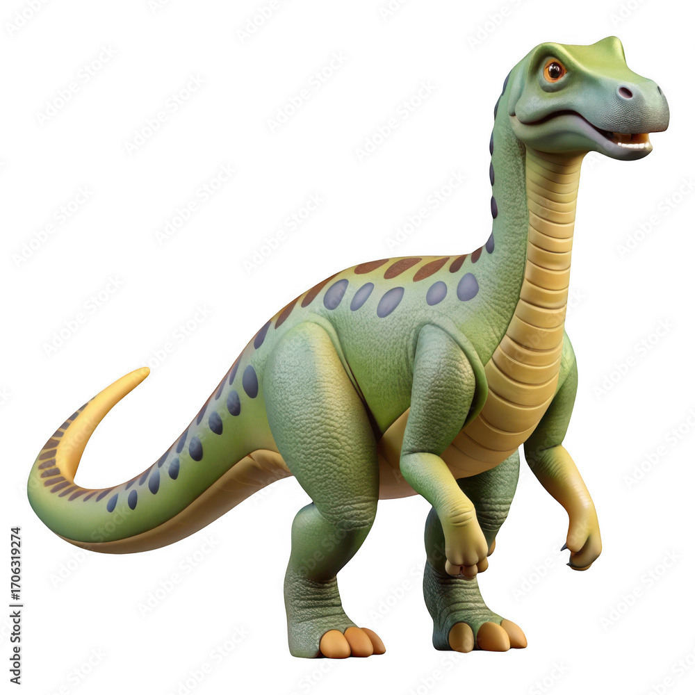 Naklejka premium 3d cartoon dinosaur realistic render studio lighting full body transparent background