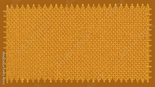 Gold-yellow fabric canvas with a seamless millet pattern and a brown texture