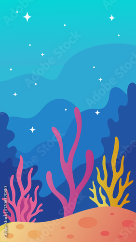 coral reef and sea