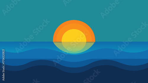 vector illustration of a beach