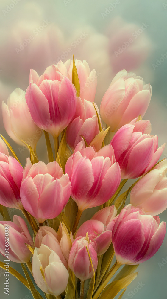Obraz premium Diffused light on tulip bouquet