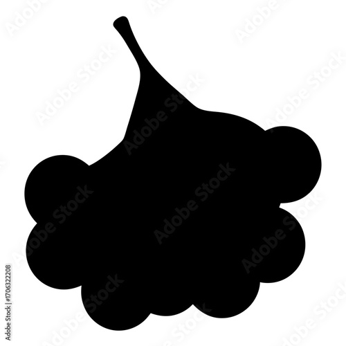 Custard apple silhouette icon-Black silhouette illustration of a custard apple (sugar apple/sweetsop) fruit with its characteristic rounded segmented shape, simple vector design for tropical fruit, bo