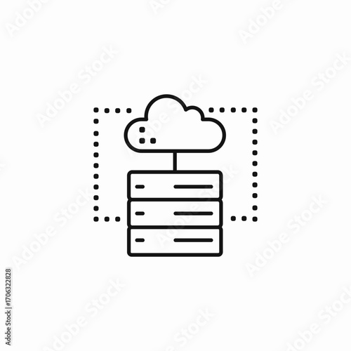 cloud server hosting icon sign vector