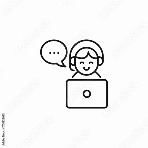 customer service rep icon sign vector