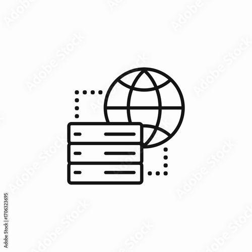 global server network  icon sign vector