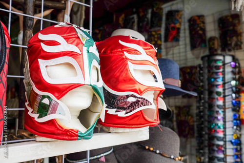  Lucha Libre Masks in Market Stall