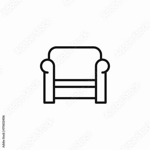 living room armchair icon sign vector