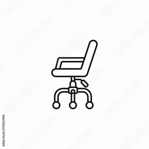 office chair left icon sign vector