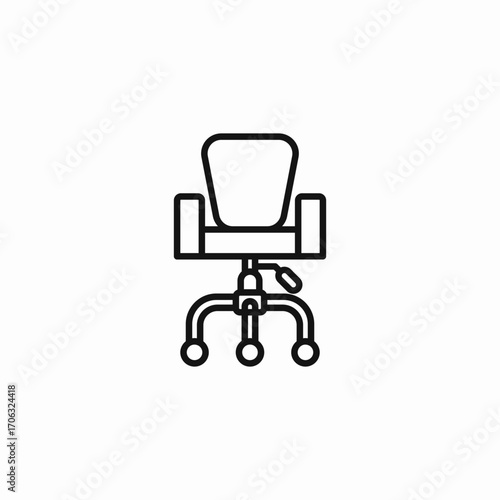 office chair front icon sign vector