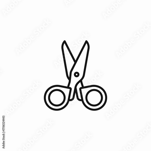 open pair scissors icon sign vector