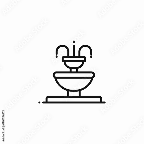 park water fountain icon sign vector