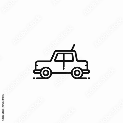 passenger car drawing icon sign vector