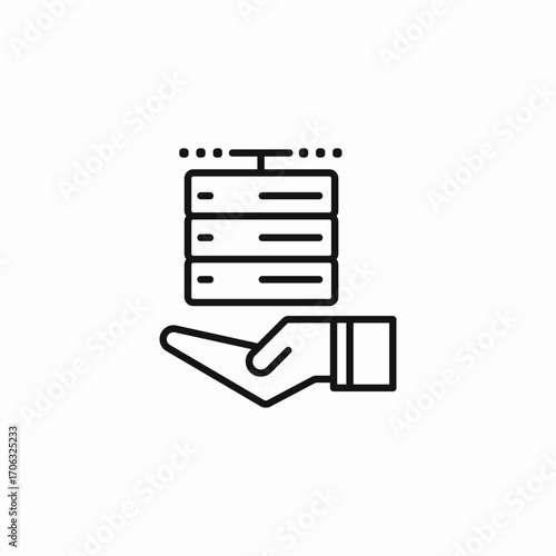 server management hand icon sign vector