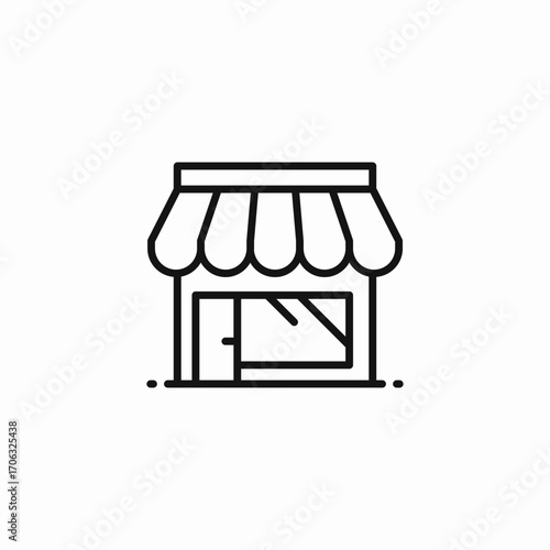 small storefront building icon sign vector