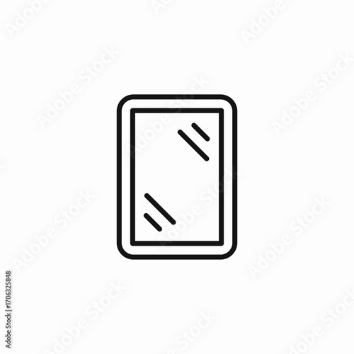 vertical wall mirror icon sign vector