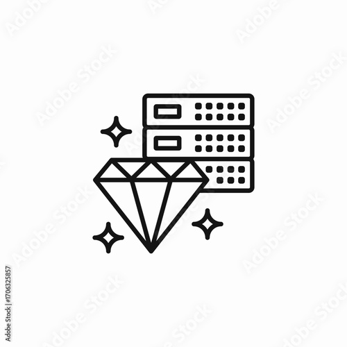 valuable server data icon sign vector