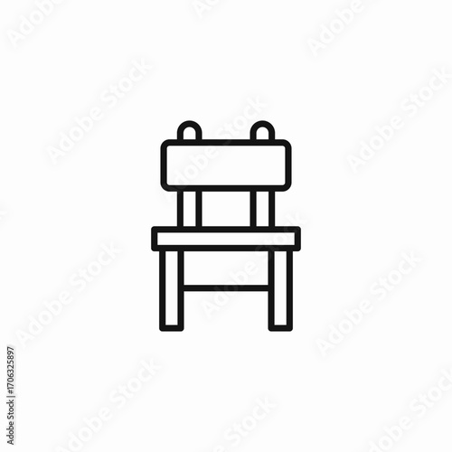 wooden dining chair icon sign vector