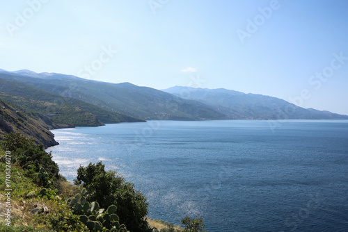 View from the mountain to the Adriatic Sea, Senj Croatia