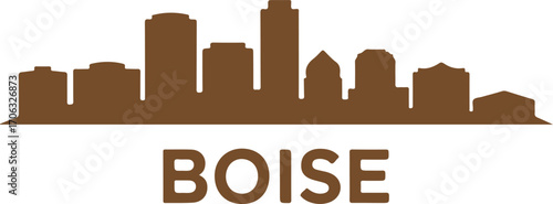 Boise skyline silhouette black color vector design on white background minimal city illustration