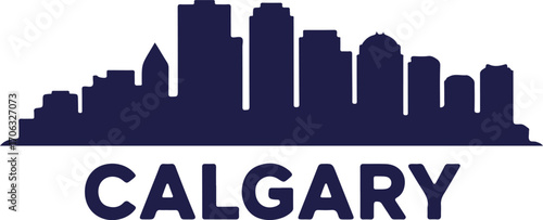 Calgary skyline silhouette black color vector design on white background minimal city illustration