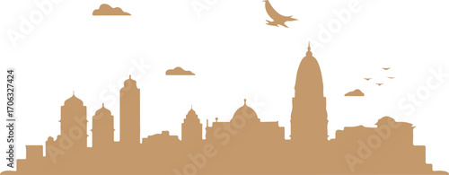 Bangalore skyline silhouette black color vector design on white background minimal city illustration