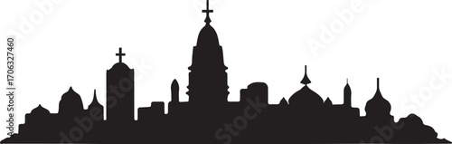Bangalore skyline silhouette black color vector design on white background minimal city illustration