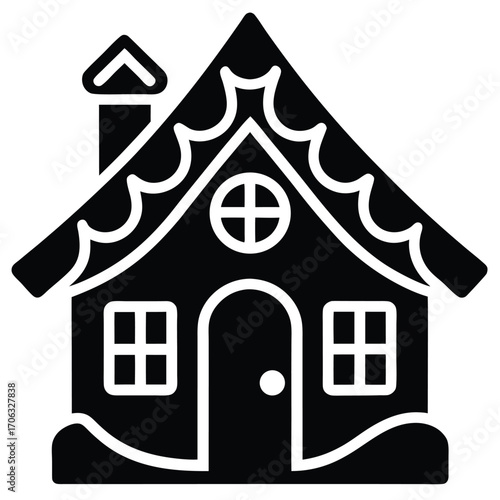 gingerbread house vector icon