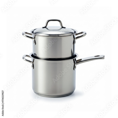 Double boiler isolated on white background