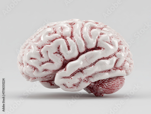 human brain model isolated on white background