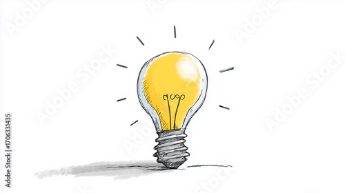 Creative Concept with Glowing Idea Bulb