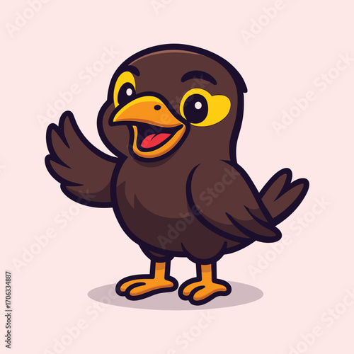 Common myna cartoon vector cartoon
