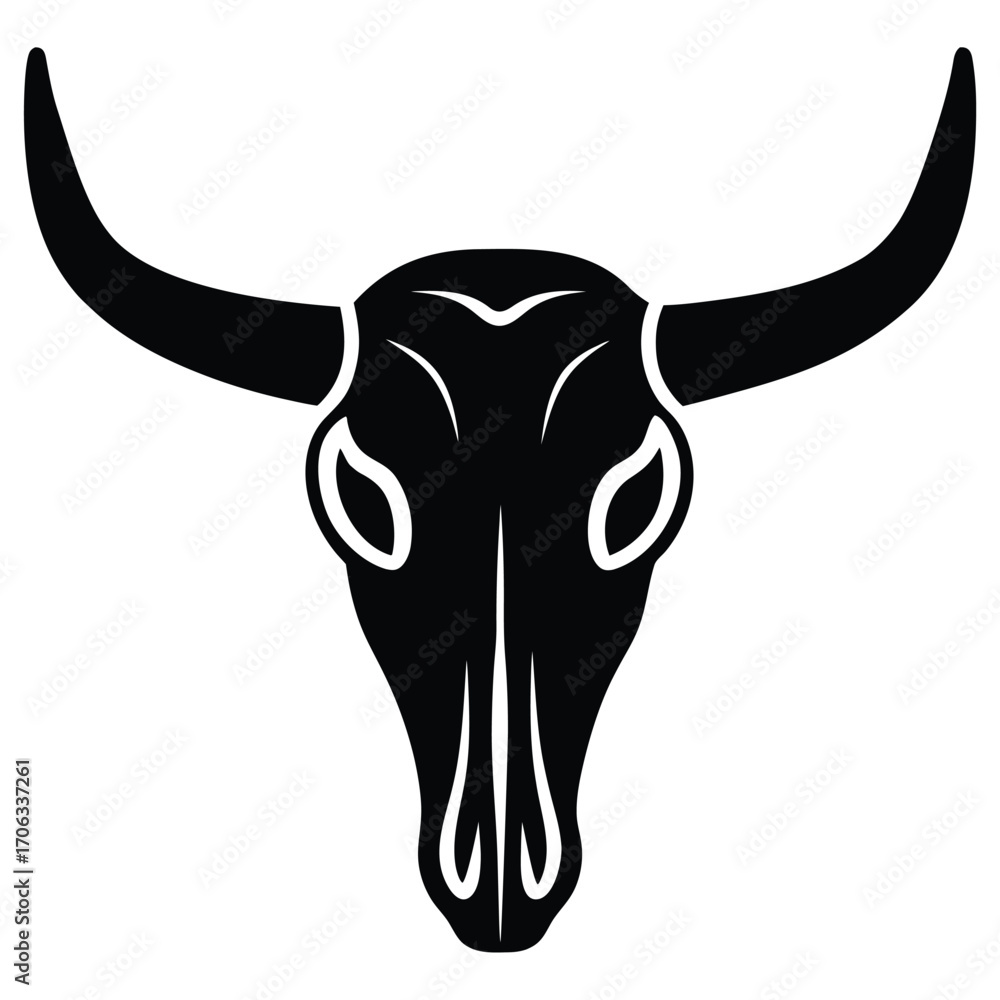 Fototapeta premium cow skull icon western style vector icon