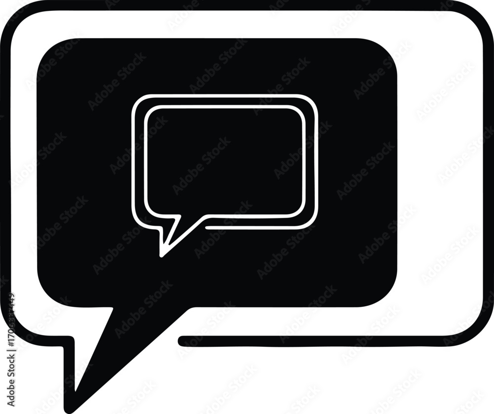 Naklejka premium Illustrator Vector Speech bubbles and chat bubbles icon design silhouette