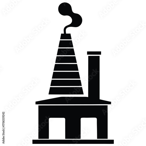 chimney with smoke vector icon