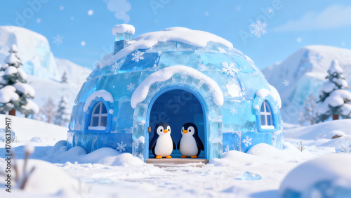 winter landscape with house