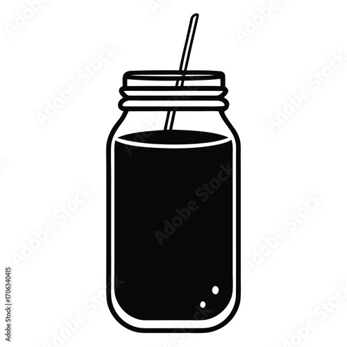 cold brew bottle   tall jar with coffee concentrat