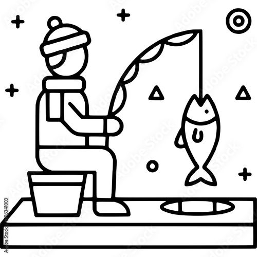Ice Fishing Icon