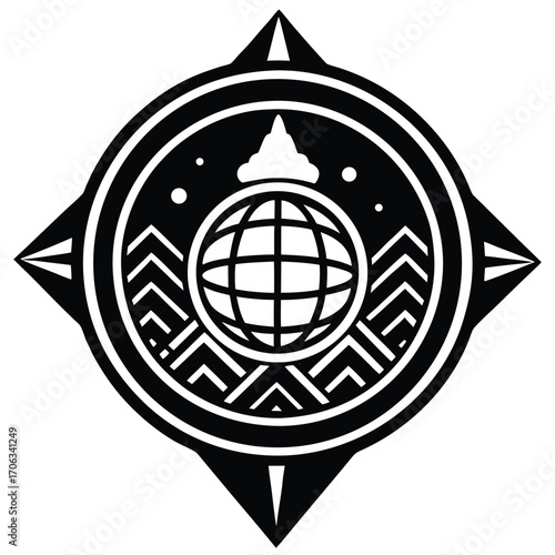 north pole sign vector icon