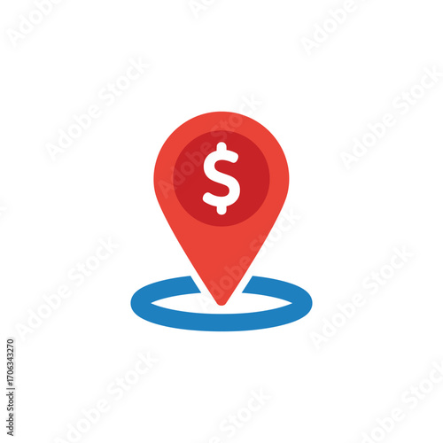 Location Based Financial Services Icon Finding Money Near You