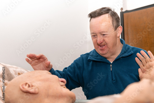 Man with Down syndrome cares for his elderly and ailing father