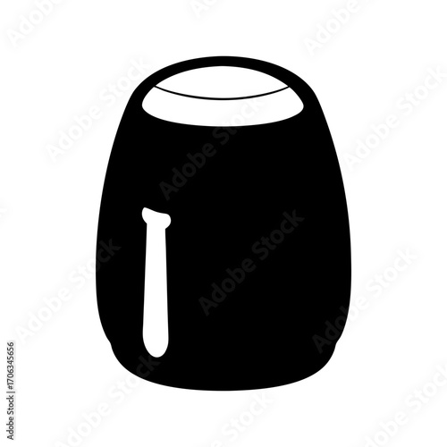 Stylized Black and White Silhouette of an Air Fryer Appliance