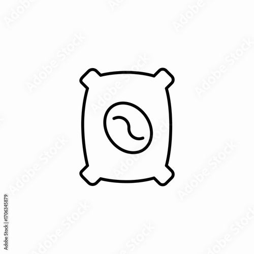 coffee bean in sack icon sign vector