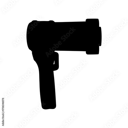 Silhouette of an infrared thermometer used to measure temperature remotely