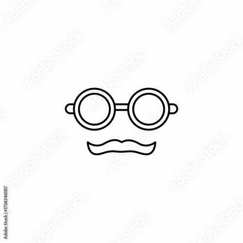 disguise glasses mustache icon sign vector