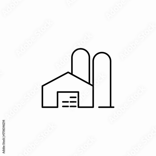 farm building silos icon sign vector