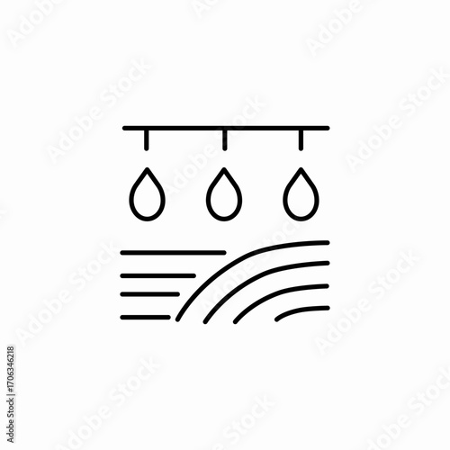 field irrigation system icon sign vector